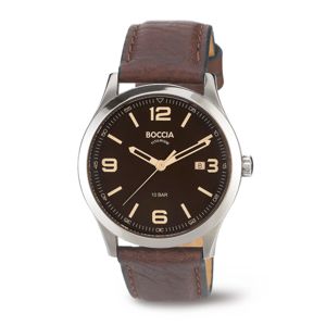 Boccia Titanium Watch w/Brown Face & Band - 3583-01